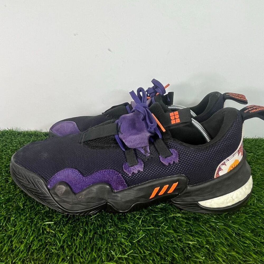 Adidas Men's Trae Young 1 ‘Black Team College Purple’ Sneakers Size 12 - Picture 1 of 9